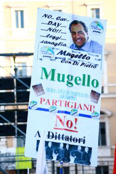 Manifestanti in Piazza Navona